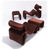 Image 1 : Jan Ekselius - Pair of "Jan" chairs with ottomans