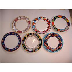 JOHN OKULICK - A Set of 6 Enameled Faienza Bu