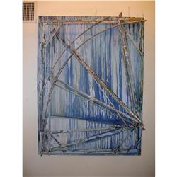 DAVID MAXIM - "Blue Screen, 1982." wood, stri