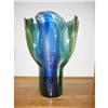 Image 1 : UNKNOWN ARTIST - Blue Green large glass flowe