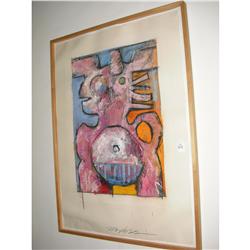 JIM MORPHESIS - Drawing, Charcoal and paint o