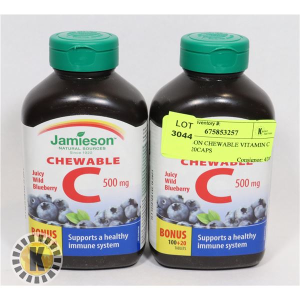 2 JAMIESON CHEWABLE VITAMIN C 500MG 120CAPS
