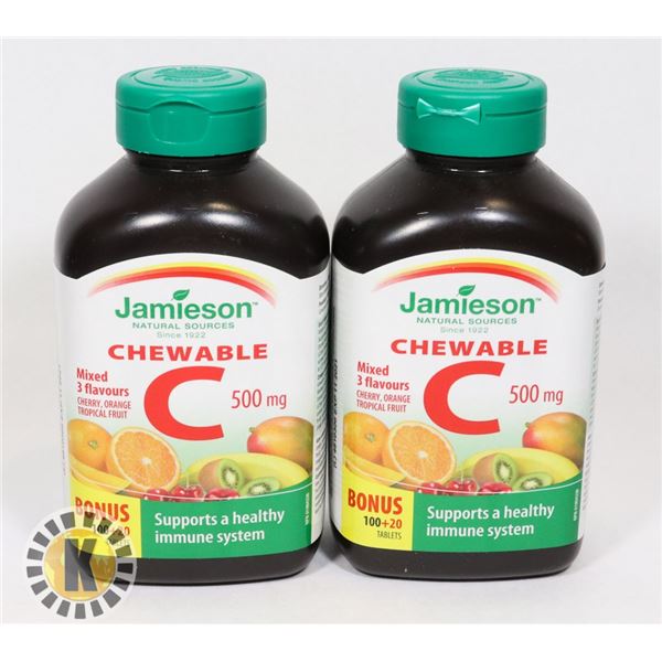 2 JAMIESON CHEWABLE VITAMIN C 500MG 120CAPS