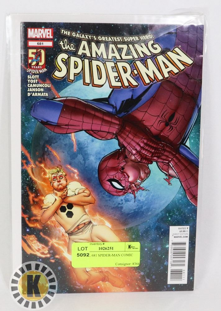 681 Comic Numbers MARVEL 681 SPIDER-MAN COMIC BOOK