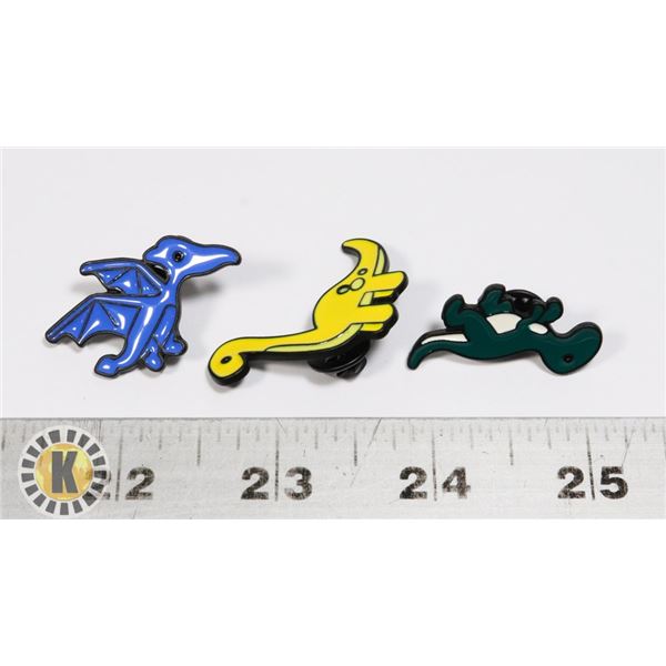 NEW 3PC DINOSAUR BROOCH SET