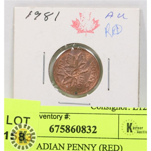 1981 CANADIAN PENNY (RED)