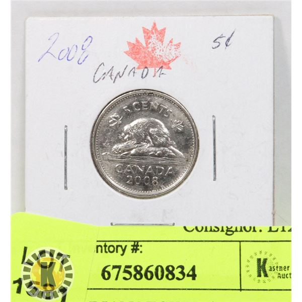 2008 CANADIAN NICKEL (MINT MARK)