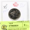 Image 1 : 2011 CANADIAN FALCON NON COLORED 25 CENT