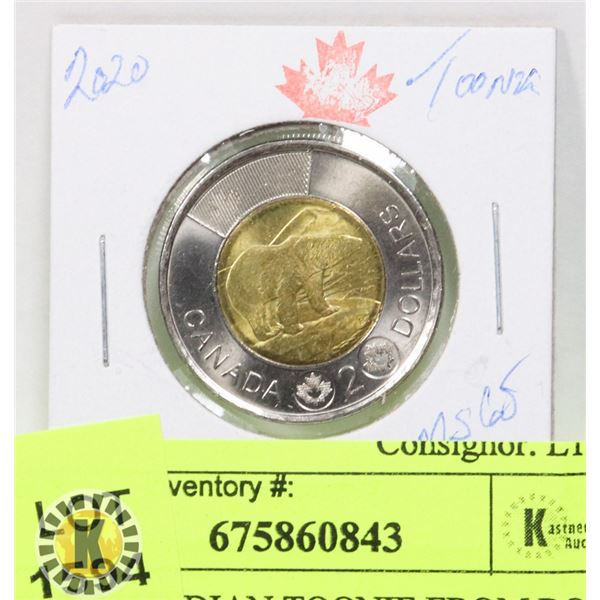 2020 CANADIAN TOONIE FROM ROLL MS 65