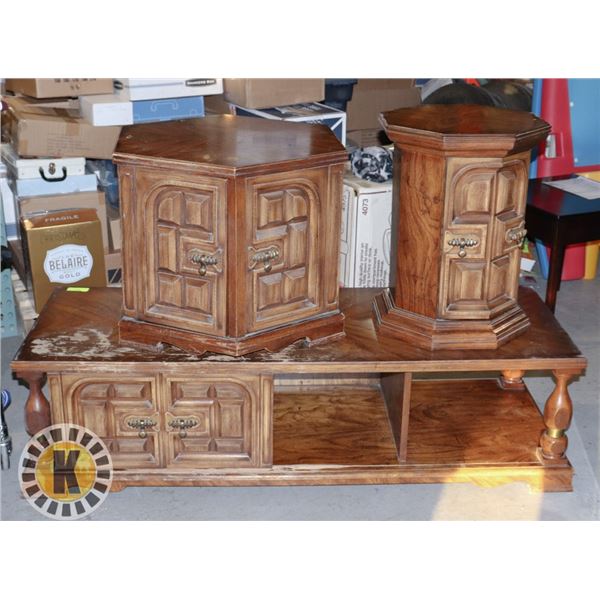 SET OF TWO HEXAGON SHAPE END TABLES