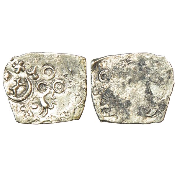 Ancient India: Archaic silver punch-marked coin, Saurashtra region, 0.77g.
