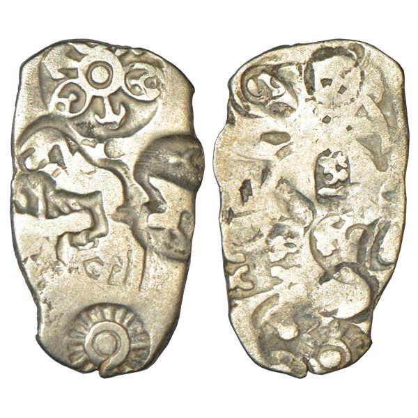 Ancient India: Imperial Magadhan silver punch-marked Karshapana coin (c. 350-300 BC), 3.30g.