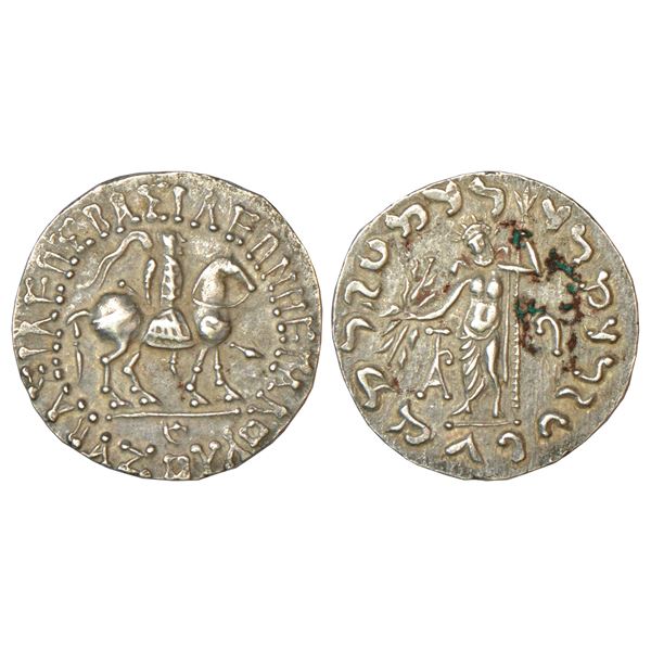 Ancient India: Indo-Scythians - silver tetradrachm of Azes (c.57-30BC), Hazara, MAC 2228, 9.59g.
