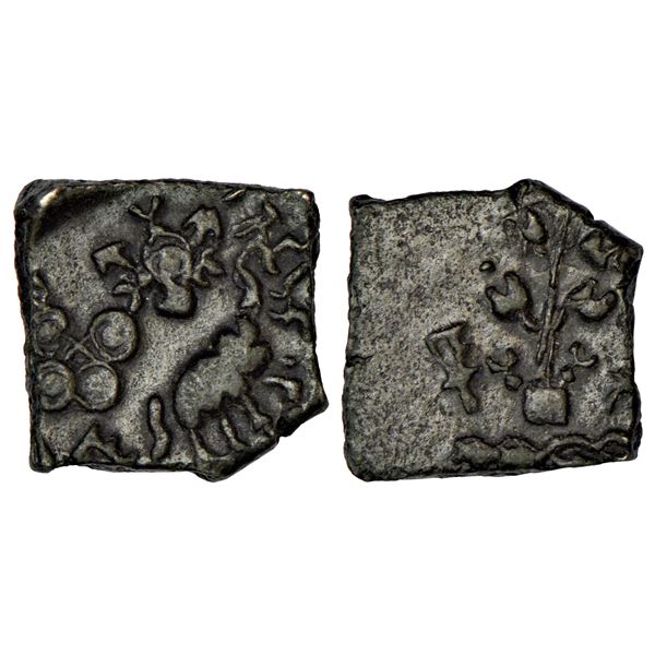 Ancient India: Satavahanas - alloyed copper coin of 'elephant' type from Vidarbha region, 7.78g.