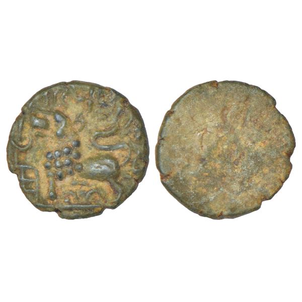 Ancient India: Satavahanas - alloyed copper coin of Siri Pulumavi, 'lion' type, Junnar, 1.12g.