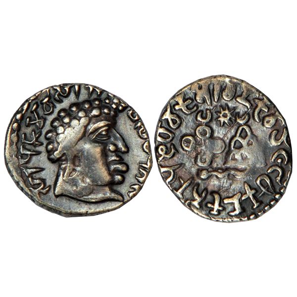 Ancient India: Satavahanas - silver 'portrait' type drachm of Vasithiputa Siri Pulumavi, 2.04g.