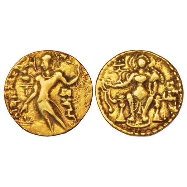 Ancient India: Gupta Empire, gold dinar of Samudra Gupta, 'Standard / Javelin' type, 7.75g.