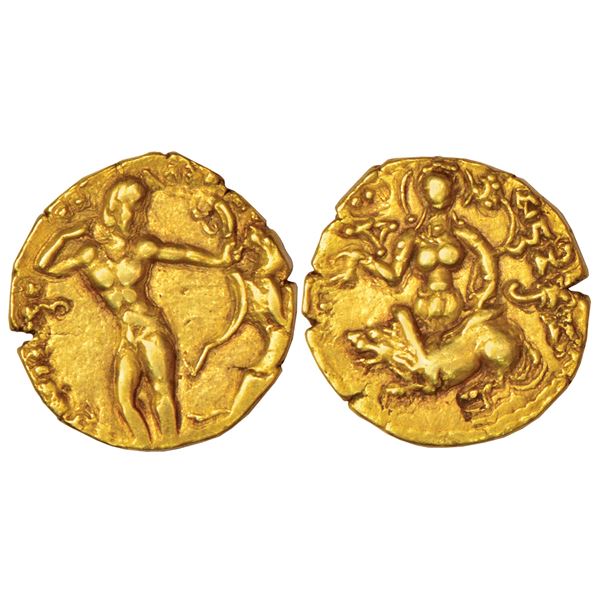 Ancient India: Gupta Empire, gold dinar of Chandra Gupta II (c.375-415AD), 'lion slayer' type, 7.74g