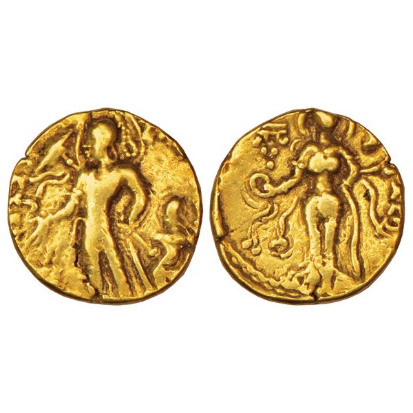 Ancient India: Gupta Empire, gold dinar of Chandra Gupta II (c.375-415 AD), 'Chhatra' type, 7.59g.