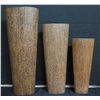 Image 1 : Qty 3 Tall Wooden Lacquered Accent Decor Columns 36" / 30" / 24"H