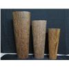 Image 8 : Qty 3 Tall Wooden Lacquered Accent Decor Columns 36" / 30" / 24"H