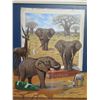 Image 2 : Framed Original Painting on Canvas - Elephants/Zebra 'Party Time' Signed by Bo Newell 29"x33"