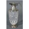 Image 1 : 1 CUT GLASS AND STERLING CLARET JUG with Engl