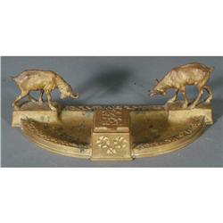 1 AUSTRIAN GILT BRONZE STANDISH with stags, 1