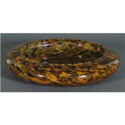 1 LARGE FRENCH MOTTLED GLASS LOW BOWL 16" dia