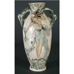 1 ROYAL DUX VASE decorated with a relief figu