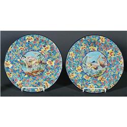 1 PAIR OF LONGWY CHARGERS each decorated with