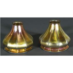 1 PAIR OF STEUBEN ART GLASS SHADES, 6" diamet