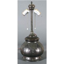 1 EARLY TIFFANY LAMP BASE with lotus design,