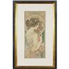 Image 1 : 1 ALPHONSE MUCHA LITHOGRAPH 21"x 9", cropped