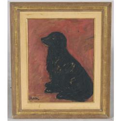 1 ARBIT BLATAS black dog 24"x19" oil on canva