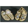 Image 1 : 1 TWO PAIR OF BEADED MOCCOSINS one with old t
