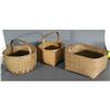 Image 1 : 1 GROUP OF 3 SPINT WOVEN BASKETS largest 16"x