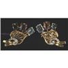 Image 1 : 1 1940'S EARRINGS set with tourmalines, topaz