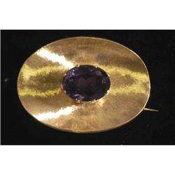 1 AMETHYST BROACH set in 14kt gold 60 mm PACK