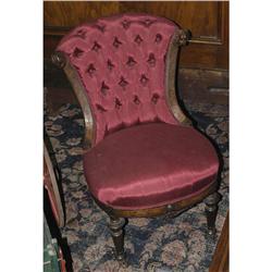 1 VICTORIAN PARLOR CHAIR with ram's heads PAC
