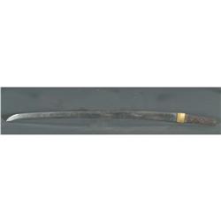 1 JAPANESE KATANA 21 3/4" blade, 4" tang smal