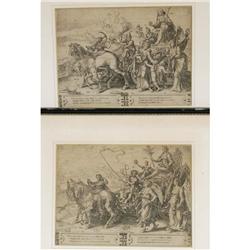 1 THEODORE GALLE pair of engravings each 8 3/