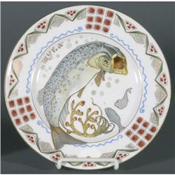 1 RUSSIAN KORNILOW BROS FISH SET (12) plates,