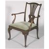 Image 1 : 1 GEORGIAN CARVED MAHOGANY ARMCHAIR 18th cent