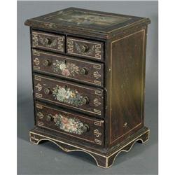 1 REGENCY GRAIN PAINTED MINIATURE CHEST with