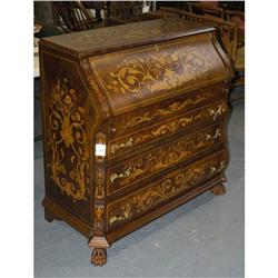 1 DUTCH STYLE MARQUETRY DESK with bombay side