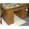 Image 1 : 1 EDWARDIAN OAK PEDESTAL DESK 48" wide circa