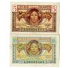 Image 1 : Tresor Francais (Military Issue), ND (1947) Issued Banknote Pair