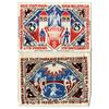 Image 1 : Germany, City of Bielefeld. 1922. Issued Linen and Silk Notgeld Note Pair.
