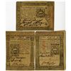 Image 1 : Pennsylvania Colonial Currency Trio, October 1st, 1773 Signed by Samuel Miles and Owen Jones Jr.